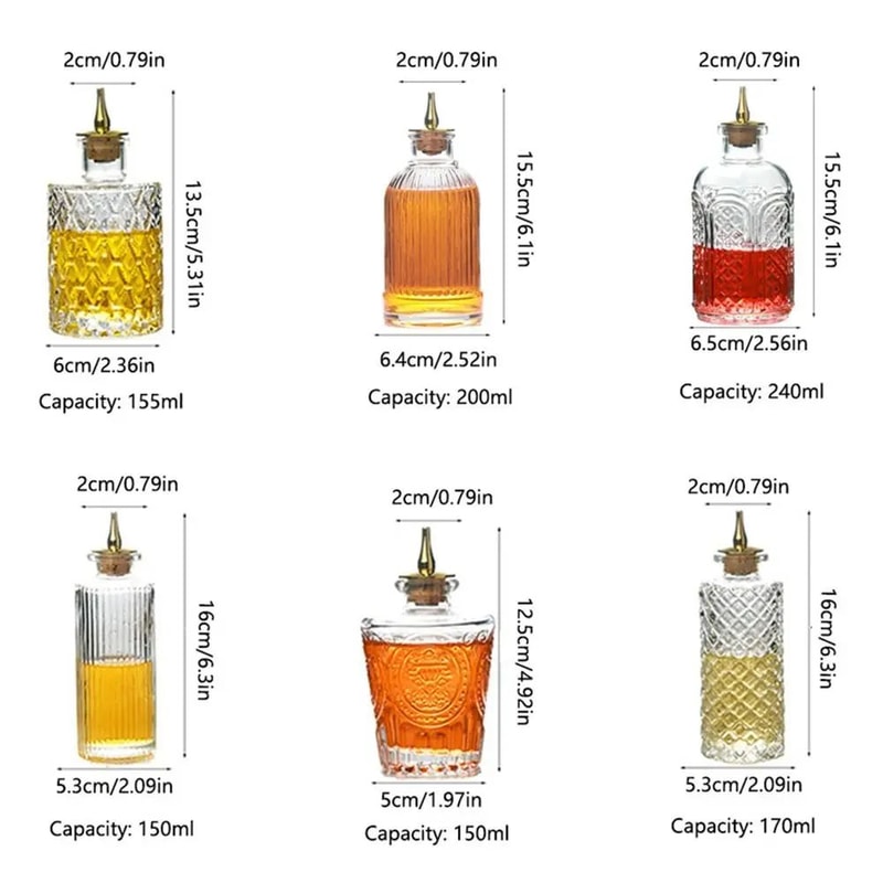 Vintage Japanese Glass Bitters Bottle Dispenser For Cocktails Home Bar 2