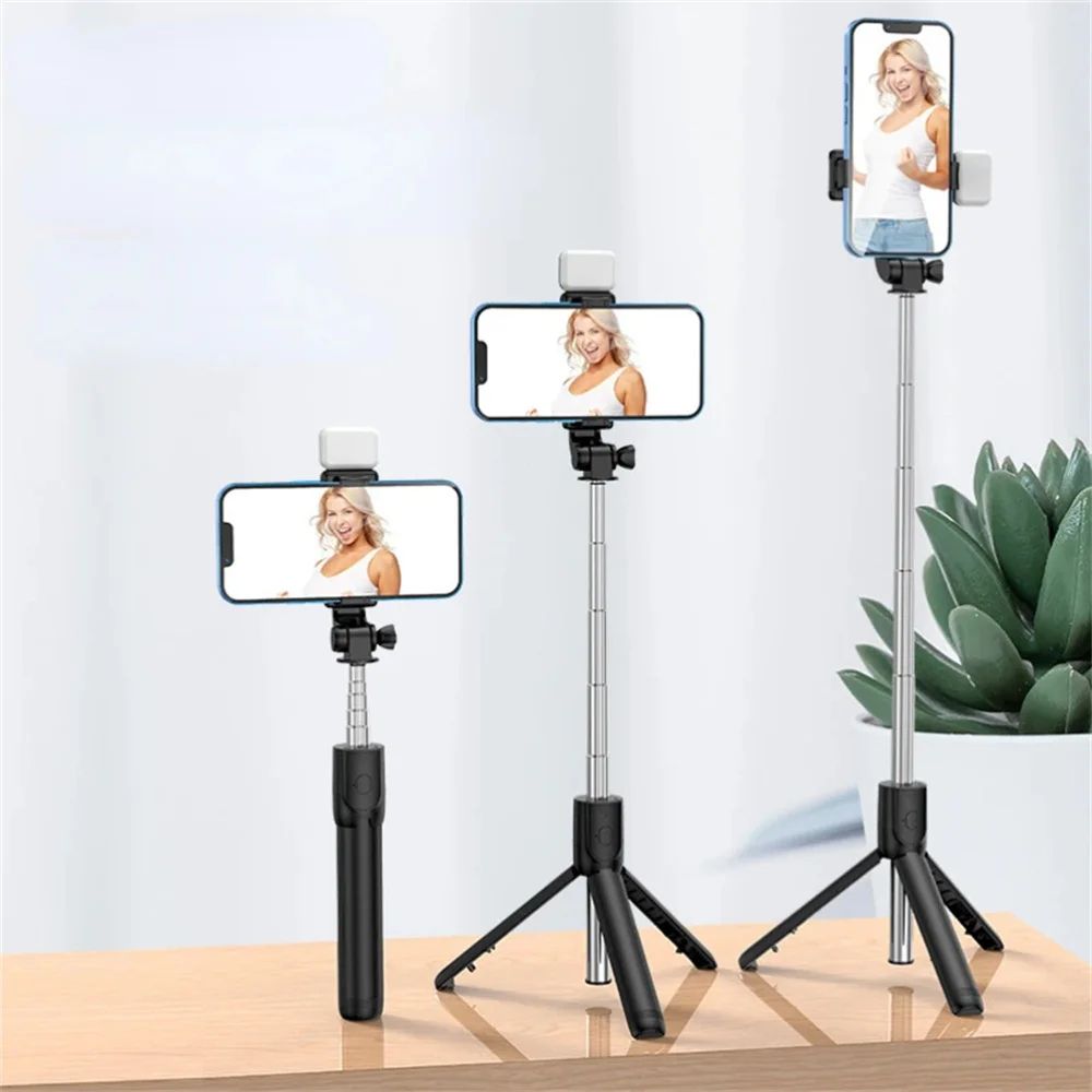 AllinOne Bluetooth Selfie Stick Tripod With Wireless Remote For IPhone Android 0