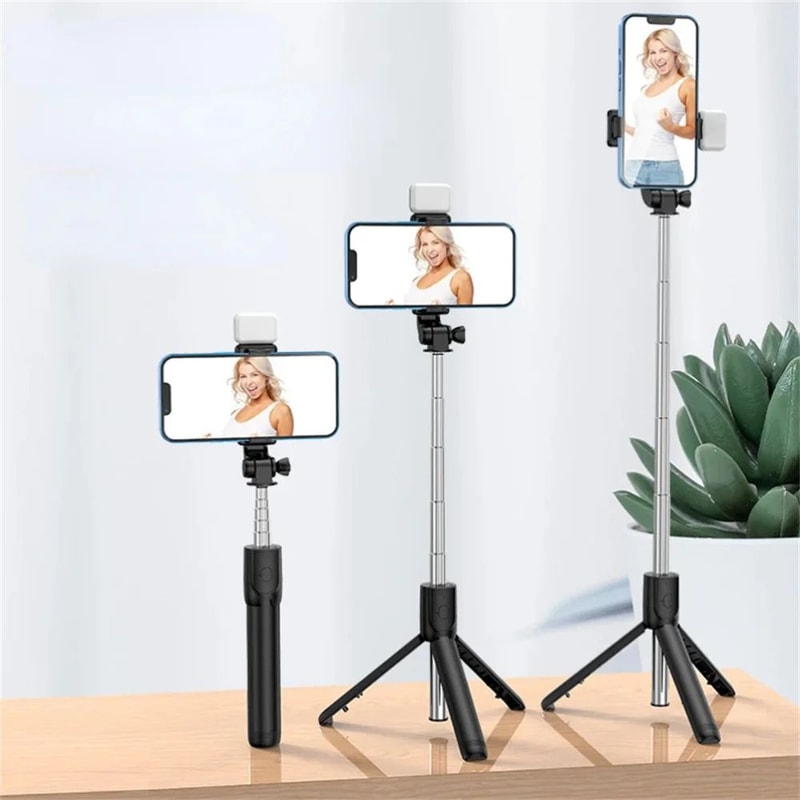 AllinOne Bluetooth Selfie Stick Tripod With Wireless Remote For IPhone Android 0
