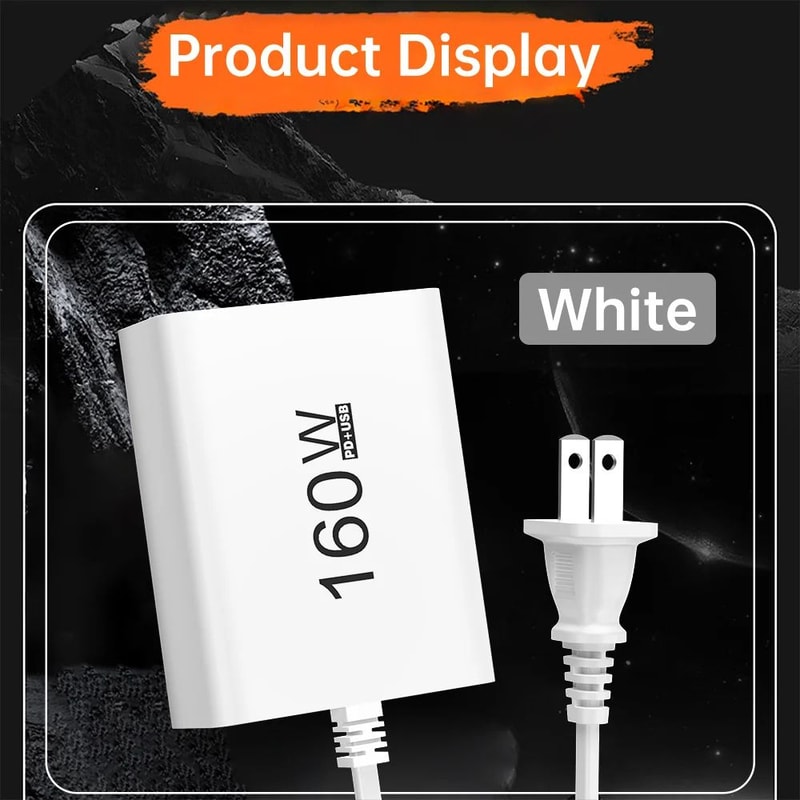 160W Multi Port USB Charger Fast Charging USB C Power Hub For Phones And Tablets 5