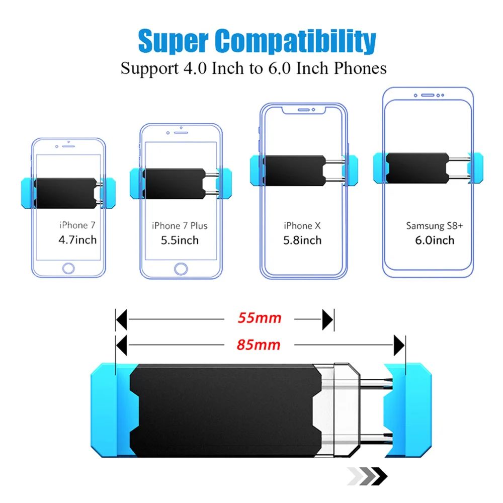 360 Rotating Car Phone Holder Air Vent Mount Universal Smartphone Clip For Safe Driving 5