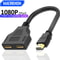 Dual Display 1080P HDMI Splitter Cable 1 In 2 Out Adapter For TV Laptop Monitor 0
