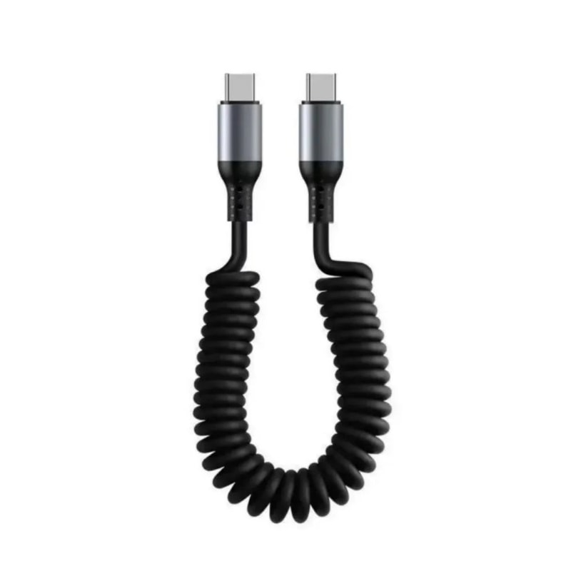66W Fast Charging Retractable USBC Cable PD TypeC Spring Charger Cord 6