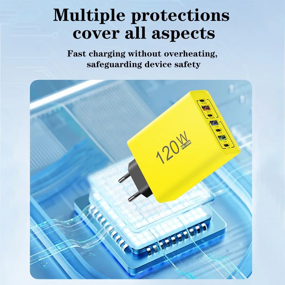 120W USB C Charger MultiPort Fast Charging Adapter For IPhone Samsung More 3