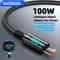 100W USBC Cable With Digital Display PD Fast Charging USBC Cable For Phones Laptops 0