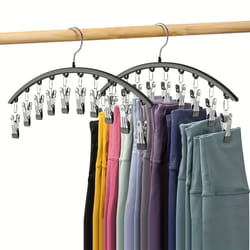 10-clip space-saving pants hanger organizer for leggings and closet storage