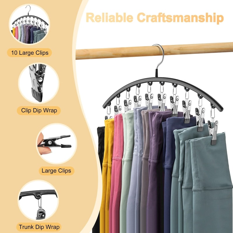 10Clip SpaceSaving Pants Hanger Organizer For Leggings And Closet Storage 1