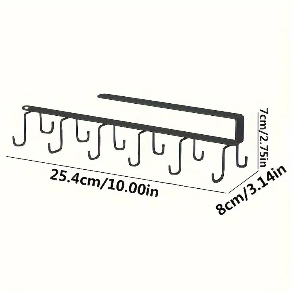 Double Row Adhesive Wall Hooks Kitchen Hanging Rack Organizer 4