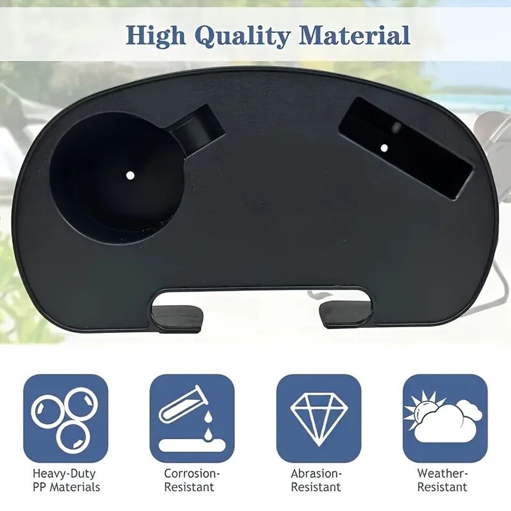 Portable Folding Chair Side Table With Cup Holder And Snack Tray 5