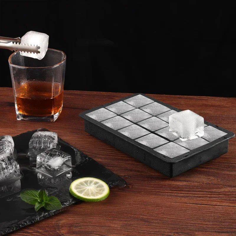 Premium 15Grid Silicone Ice Cube Mold Large Ice Cube Tray For Whiskey Cocktails 4