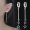 Celestial ThreeStar Tassel Hoop Earrings In 925 Sterling Silver 0