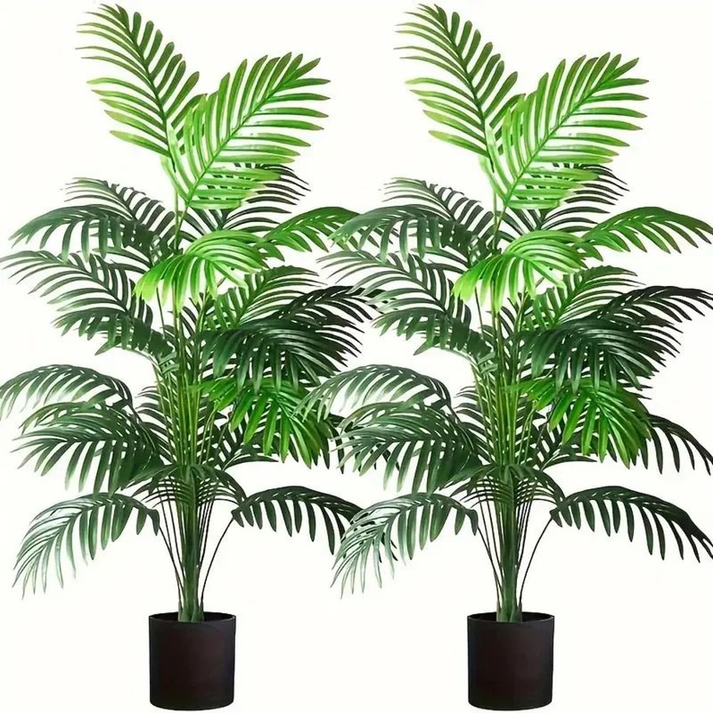 Artificial Areca Palm Tree In Pot Lush Faux Indoor Plant Decor For Home Office 0