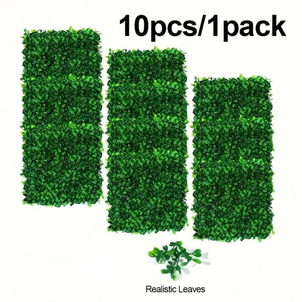 LushScape Artificial Boxwood Panels Grass Wall Backdrop Set 10Pack 0