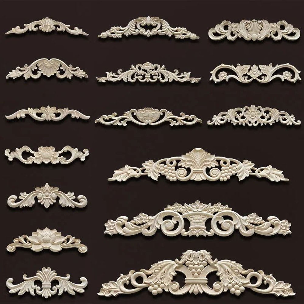 Elegant Vintage Wood Appliques For Furniture Home Decor 0