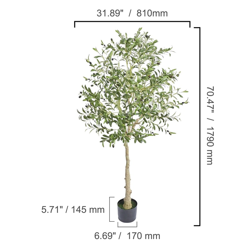 Realistic Artificial Olive Tree For Home Decor Tall Faux Indoor Tree With AntiTip Base 8