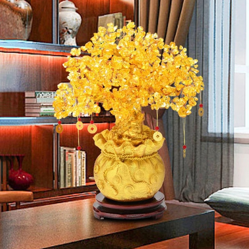 Natural Crystal Money Tree Feng Shui Fortune Tree Decor For Home Office 2