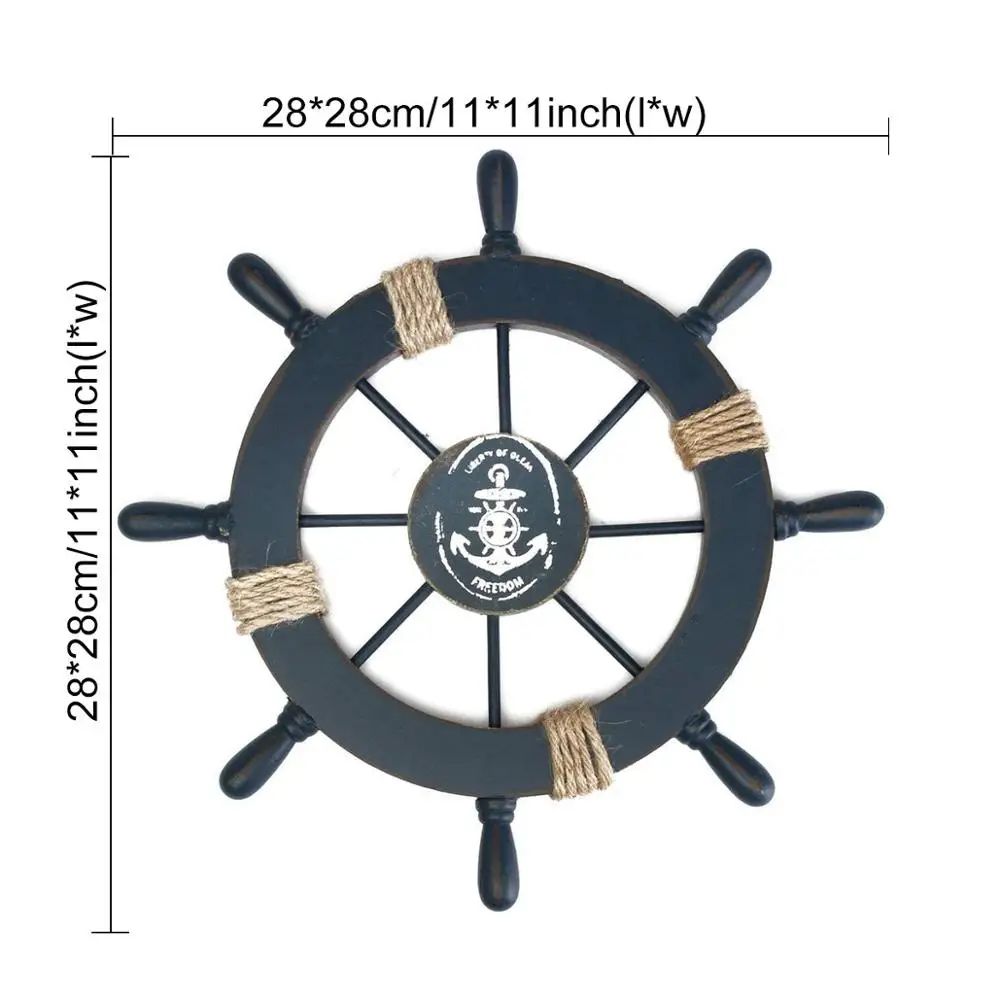 Wooden Ship Wheel Decor For Mediterranean Home Decor Vintage Nautical Wall Decor 5