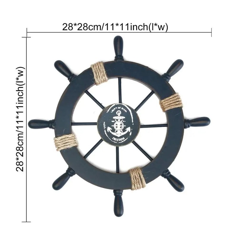 Wooden Ship Wheel Decor For Mediterranean Home Decor Vintage Nautical Wall Decor 5