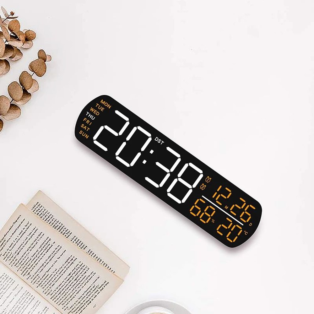 Smart LED Digital Alarm Clock With Temperature Humidity Display 7