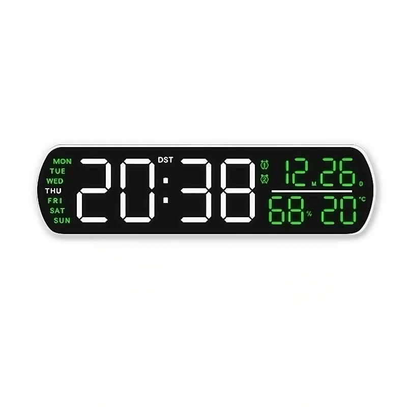 Smart LED Digital Alarm Clock With Temperature Humidity Display 15