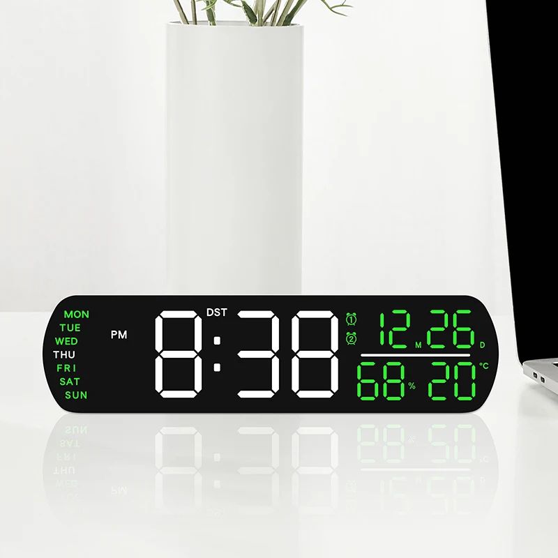 Smart LED Digital Alarm Clock With Temperature Humidity Display 6