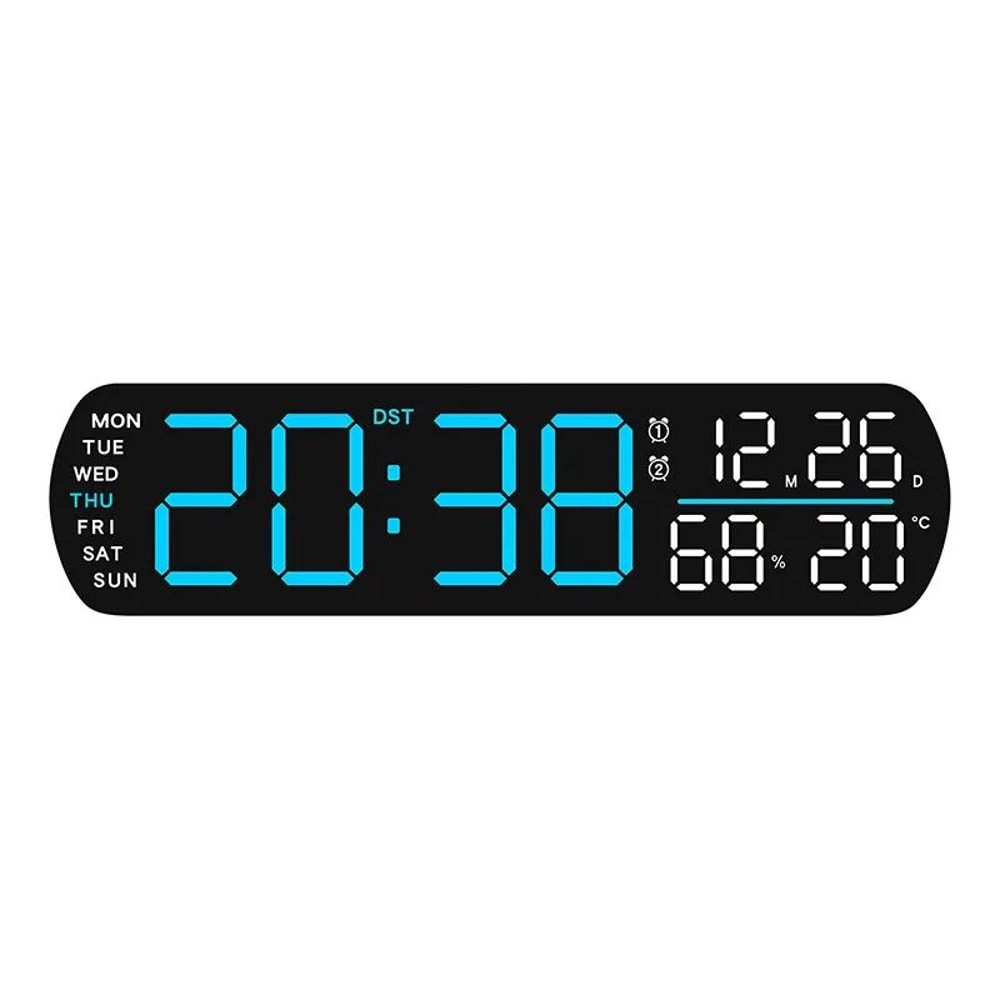 Smart LED Digital Alarm Clock With Temperature Humidity Display 9