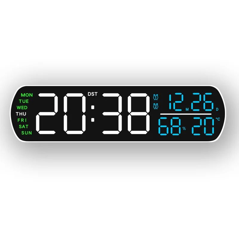 Smart LED Digital Alarm Clock With Temperature Humidity Display 14