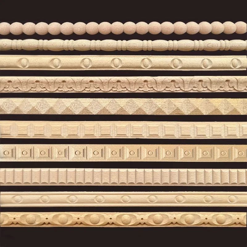 Vintage Wood Carved Applique Furniture Onlay For Cabinets Doors And DIY Decor 0