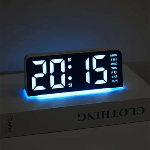 SmartGlow Digital LED Alarm Clock with Temperature & Night Light