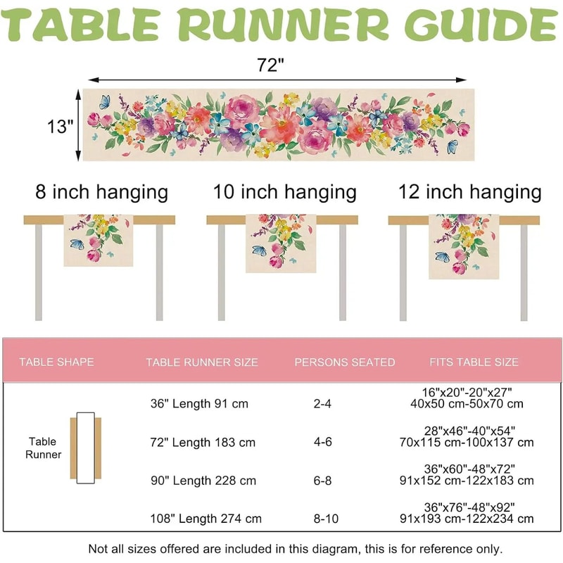 Spring Floral Linen Table Runner With Butterfly Design Elegant Table Decor For Dining Events 4