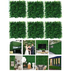 evergreen luxe artificial boxwood hedge panels – uv resistant greenery wall for privacy & decor (10pcs)