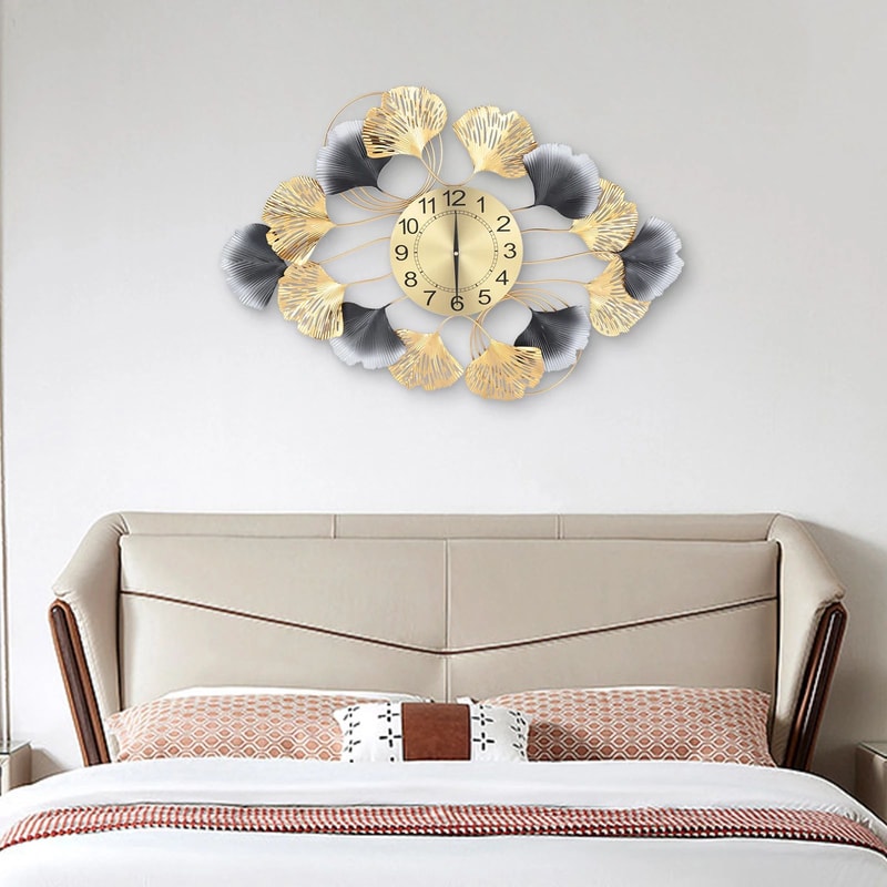 Modern Gold Statement Large Wall Clock For Living Room Decor 5
