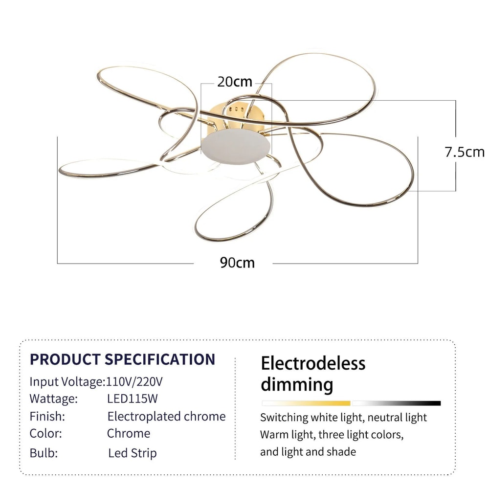 AuroraGlow Modern LED Gold Ceiling Chandelier For Elegant Living Spaces 10