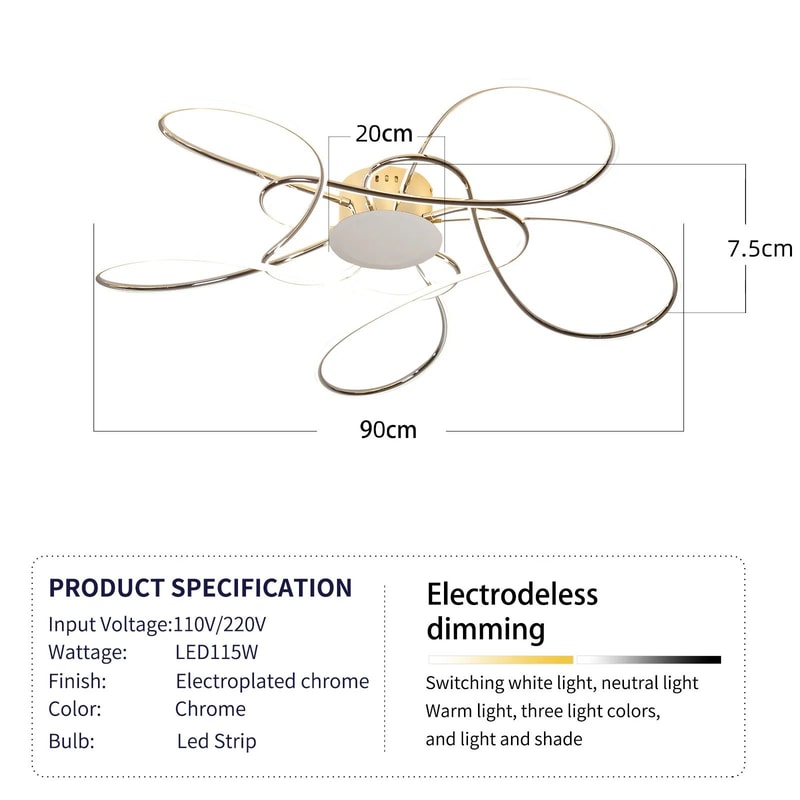 AuroraGlow Modern LED Gold Ceiling Chandelier For Elegant Living Spaces 10