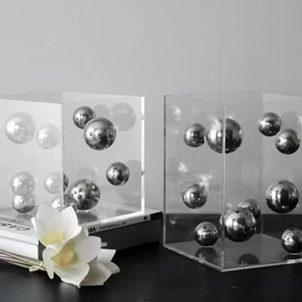 Modern Clear Acrylic Display Dome Cube Minimalist Home Decor Accent 3