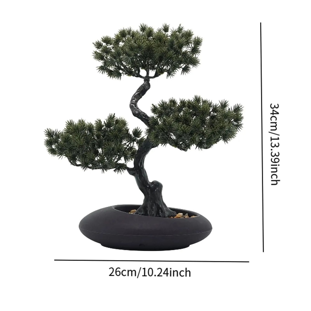 ZenLife Artificial Bonsai Tree Realistic Fake Bonsai Tree For Desk Office Home Decor 10