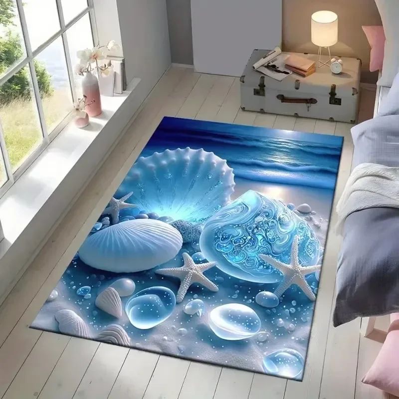 3D Desert Crack NonSlip Washable Rug Beach Style Floor Mat For Bedroom Living Room 8