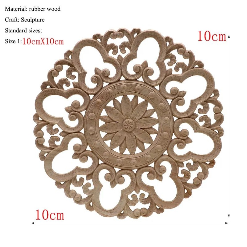 Vintage Floral Carved Wood Applique For Furniture Frames And Doors 0