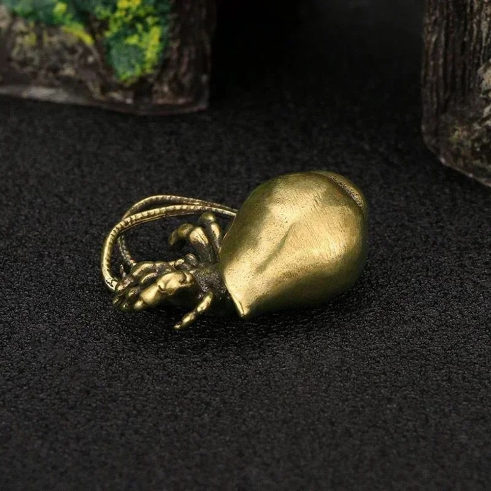 Vintage Brass Hermit Crab Figurine Nautical Desk Decor Ocean Accent 4