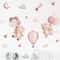 Pink Bear Balloon Wall Stickers For Kids Room Decor Nursery Wall Decals 0