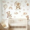 Boho Teddy Bear Balloon Nursery Wall Decal Watercolor Kids Room Wall Sticker 2