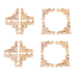 vintage wood carving appliques set – decorative wooden corner onlays for furniture & wall accents (16pcs)