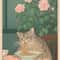 Japandi Cat Bath Canvas Print Funny Cat Wall Art For Stylish Bathroom Wall Decor 8