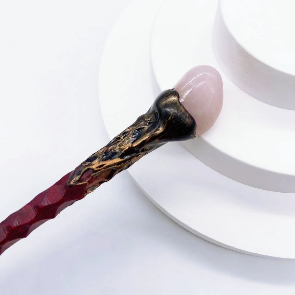 Rose Quartz Crystal Healing Wand Handcrafted Reiki Energy Spiritual Ritual Tool 9