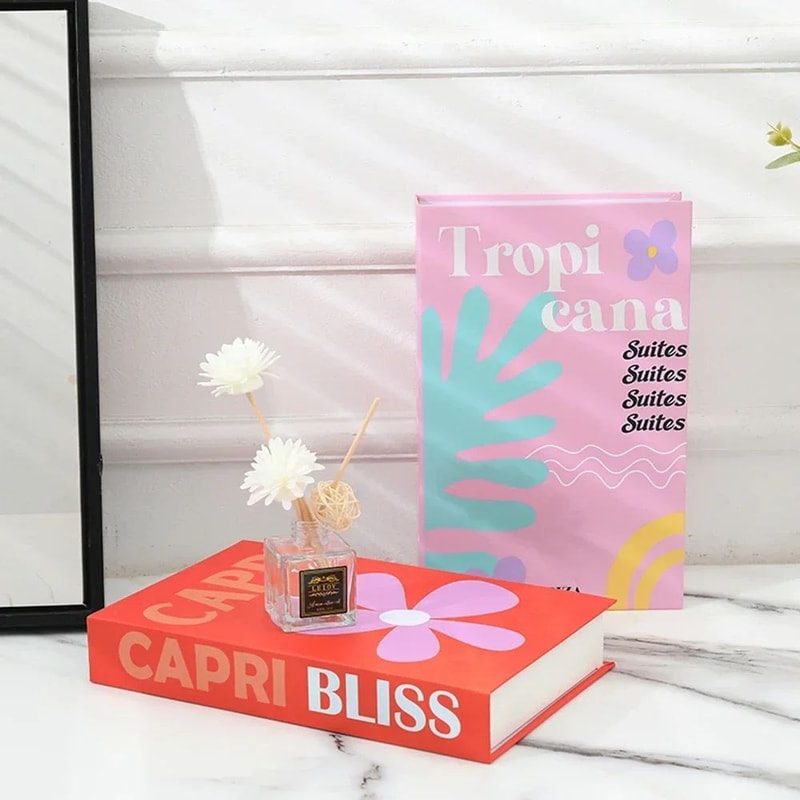 Ibiza Capri Decorative Book Box Luxury Fake Book Decor With Hidden Storage 4