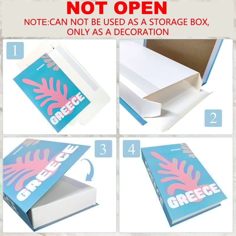 Ibiza Capri Decorative Book Box Luxury Fake Book Decor With Hidden Storage 5