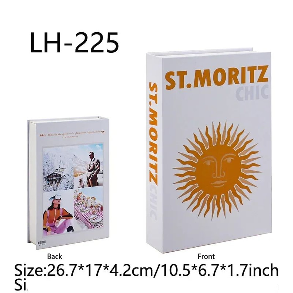 Ibiza Capri Decorative Book Box Luxury Fake Book Decor With Hidden Storage 7