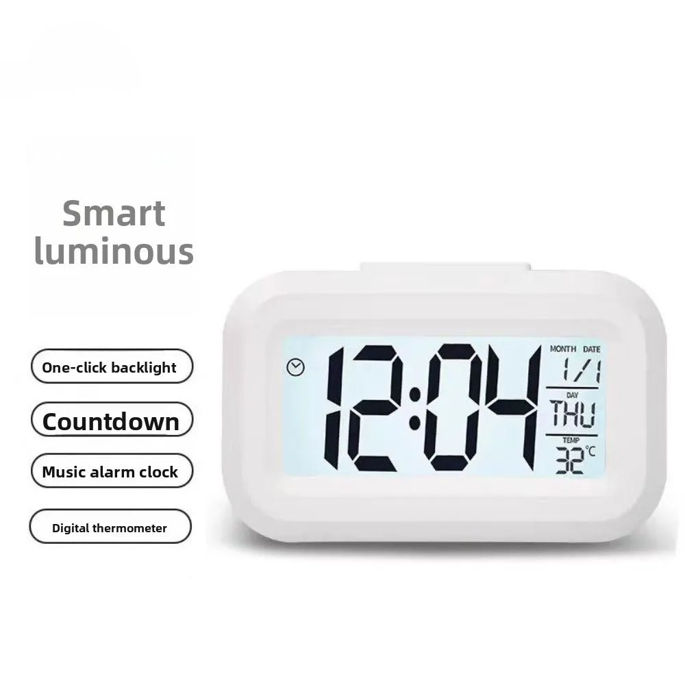 SmartGlow Digital Alarm Clock With Backlight Snooze Calendar And Temperature Display 2