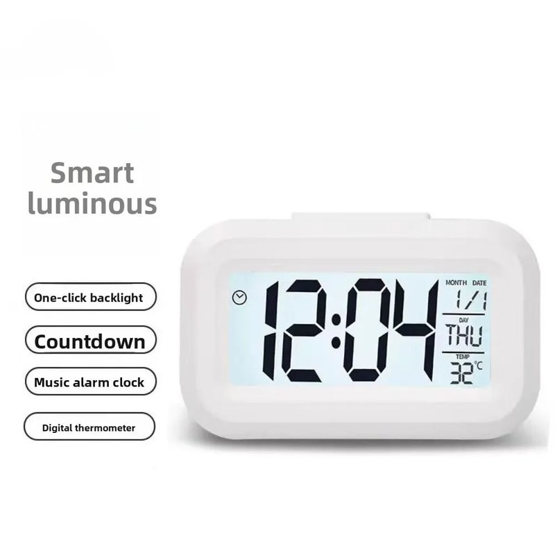 SmartGlow Digital Alarm Clock With Backlight Snooze Calendar And Temperature Display 2