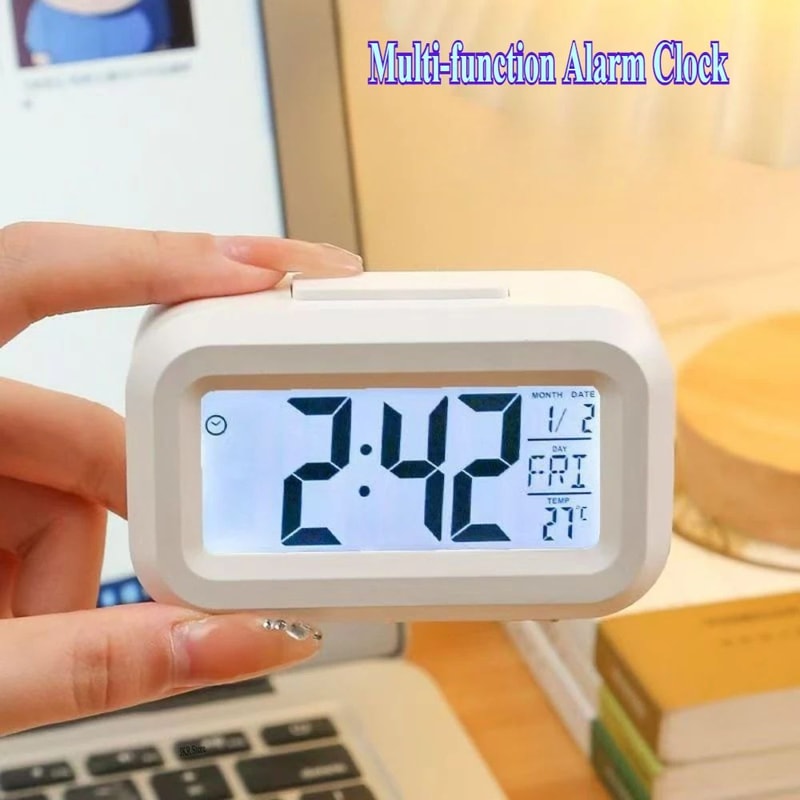 SmartGlow Digital Alarm Clock With Backlight Snooze Calendar And Temperature Display 3